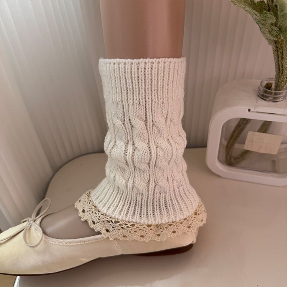 Vintage Lace Ruffle Hem Knit L - Boot Sock Slouchy review and price