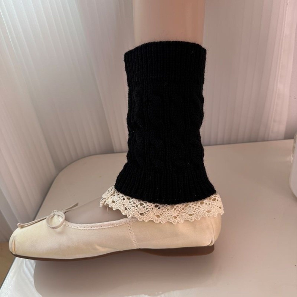 Vintage Lace Ruffle Hem Knit L - Boot Sock Slouchy review and price